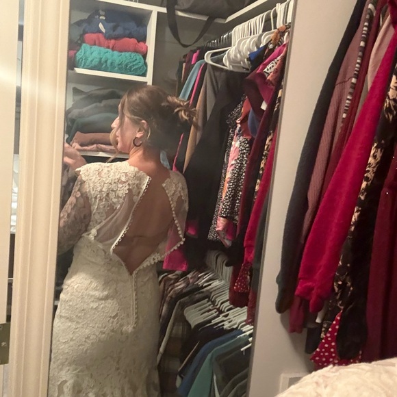 Allure Bridals Lace Wedding Dress in Cream - Picture 11 of 11